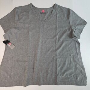 Natural Uniforms Scrub Top Unisex 3XL Heather Grey Modern Fit Cool Stretch NWT